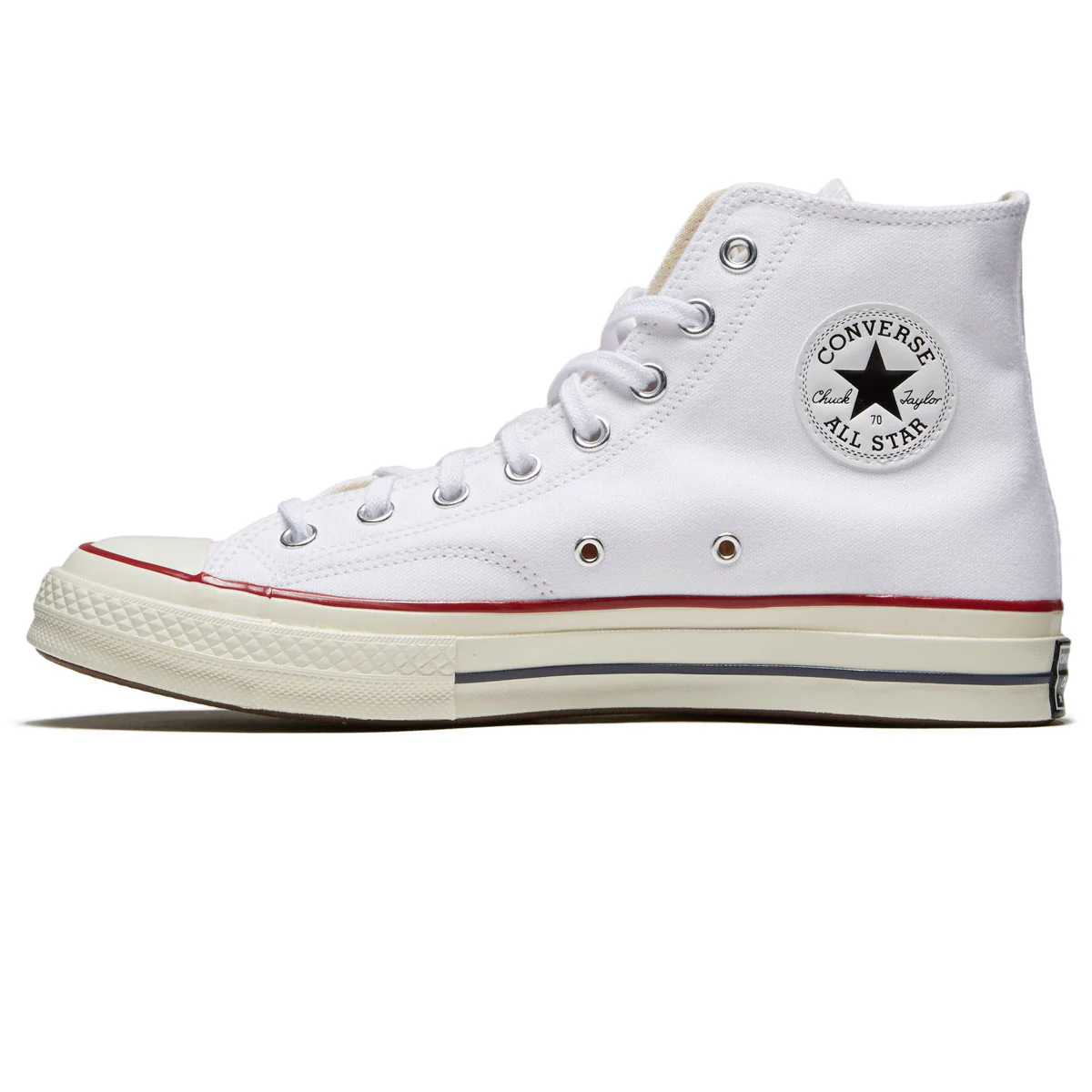 Converse Chuck 70 Hi Shoes - White/Garnet/Egret - Image 2