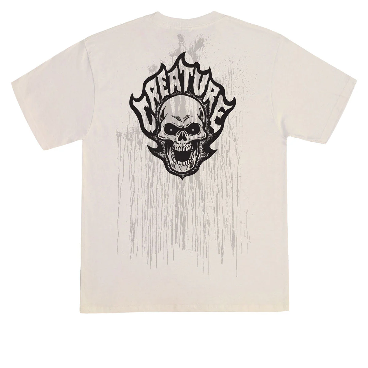Creature Bonehead Flame Wash T-Shirt - Natural