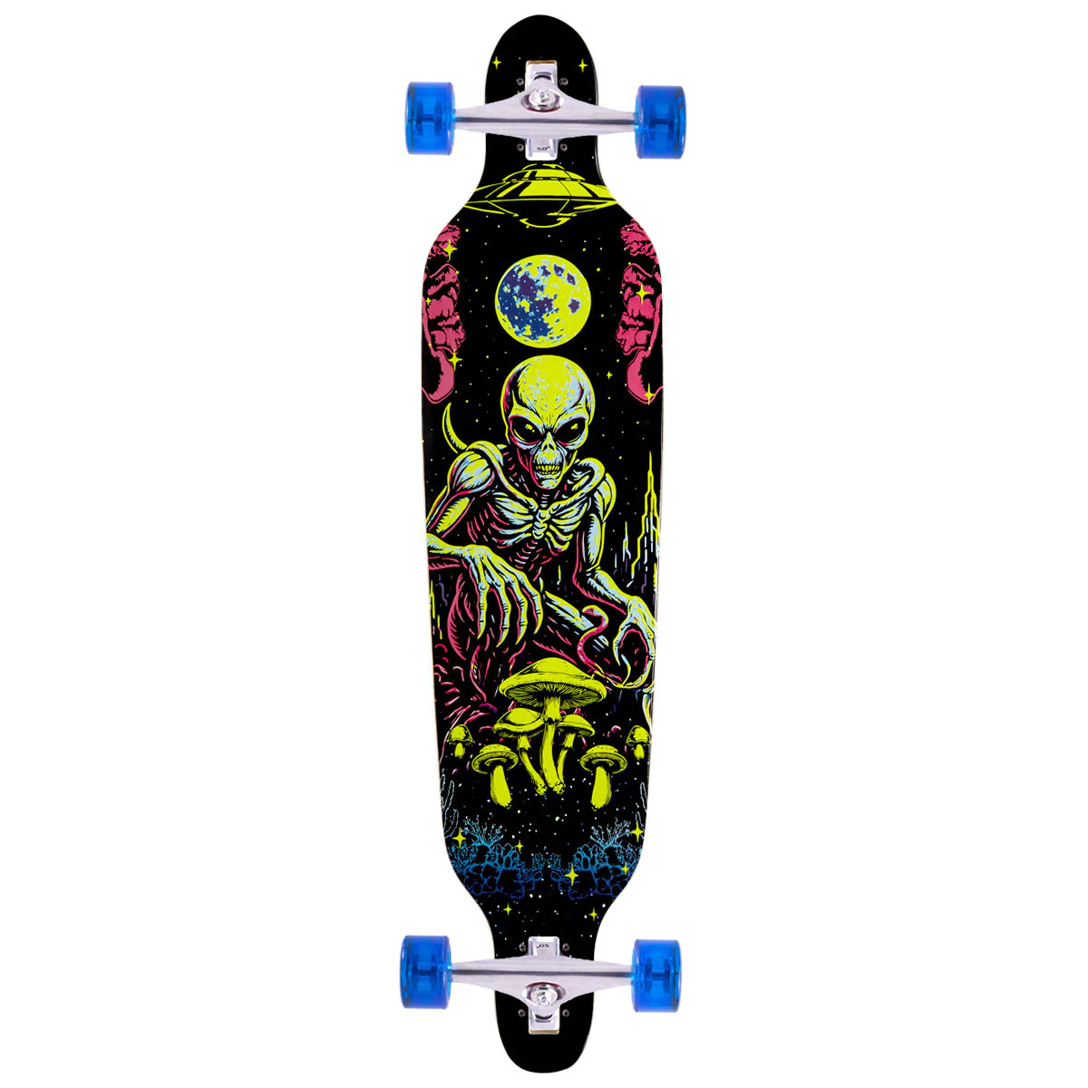 Daddies Mall Poster Blacklight Drop Thru Longboard Complete - Black/Glow