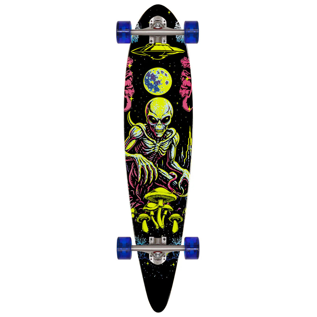 Daddies Mall Poster Blacklight Pintail Longboard Complete - Black/Glow