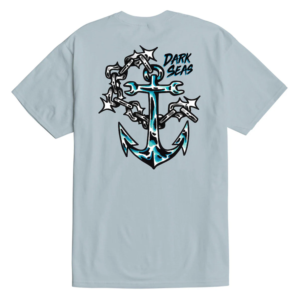 Dark Seas Chrome Chains T-Shirt - Arctic Blue