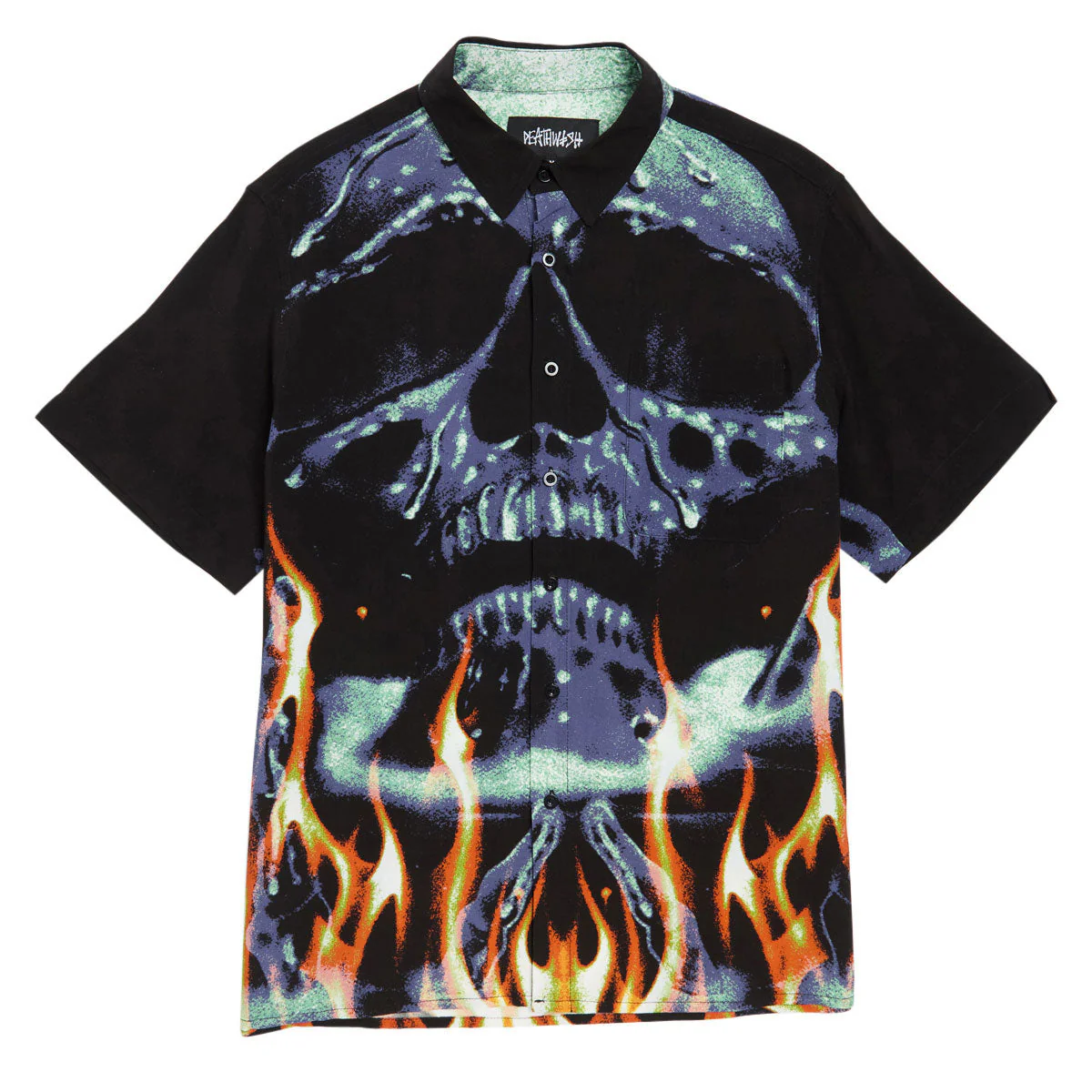 Deathwish Boiling Point Rayon Button Up Shirt - Black