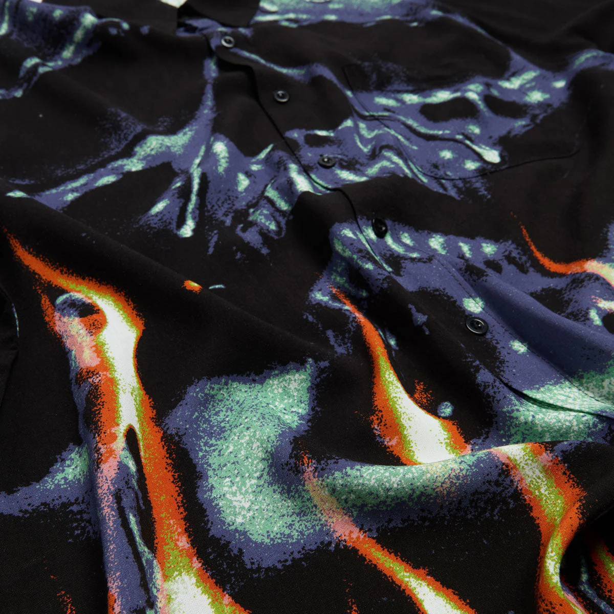 Deathwish Boiling Point Rayon Button Up Shirt - Black - Image 4