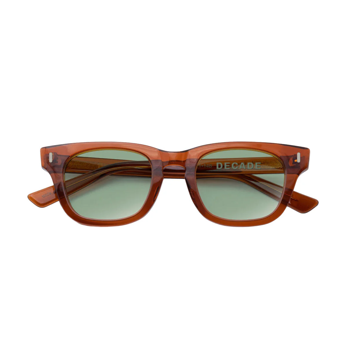 Decade Earl 50s Sunglasses - Coffee Acetate/Green CR39 - Image 4
