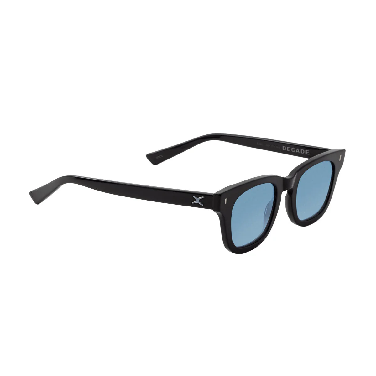 Decade Earl 50s Sunglasses - Gloss Black Acetate/Blue CR39