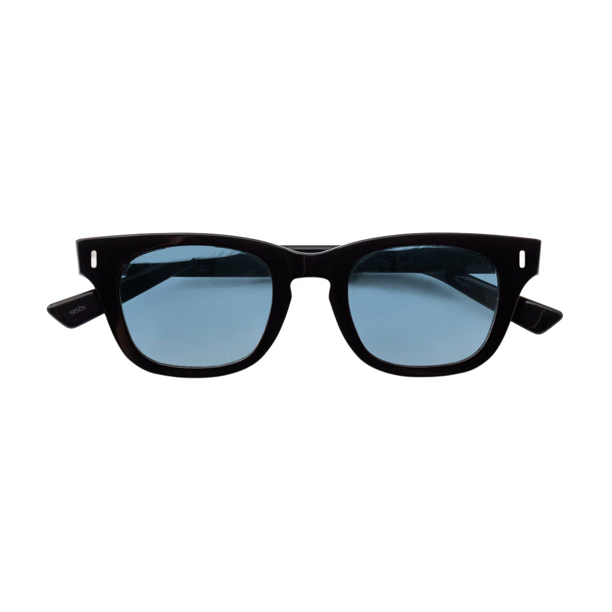 Decade Earl 50s Sunglasses - Gloss Black Acetate/Blue CR39 - Image 3