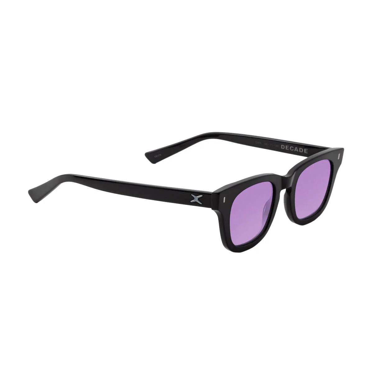 Decade Earl 50s Sunglasses - Gloss Black Acetate/Purple CR39