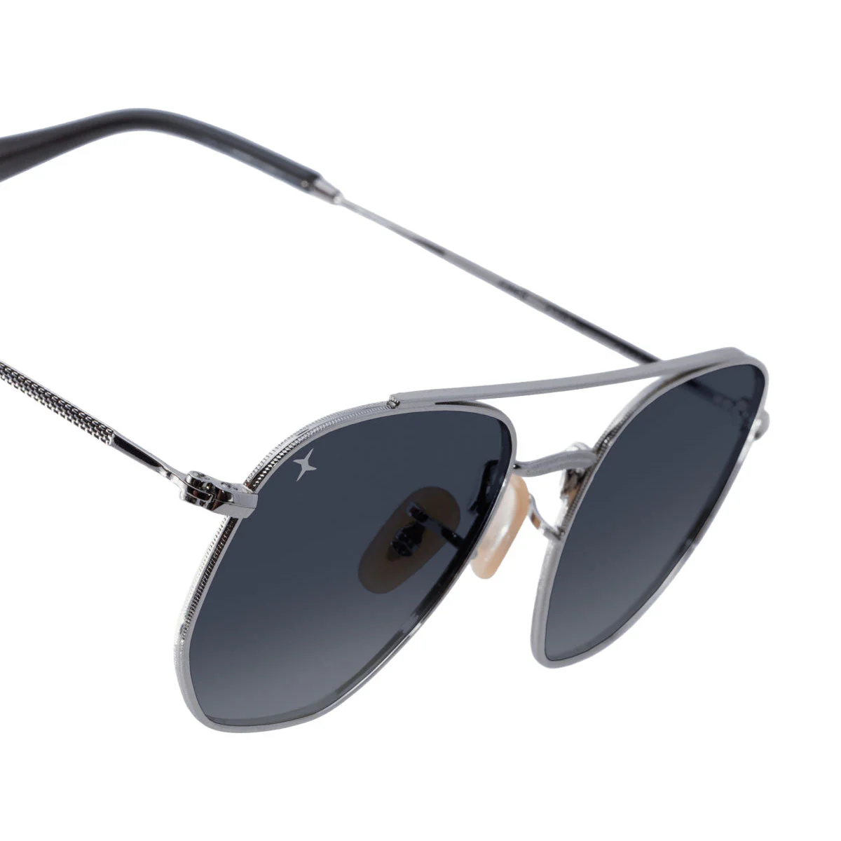 Decade Jones 70s Sunglasses - Shiny Silver Stainless Steel/Silver Revo CR39 - Image 5