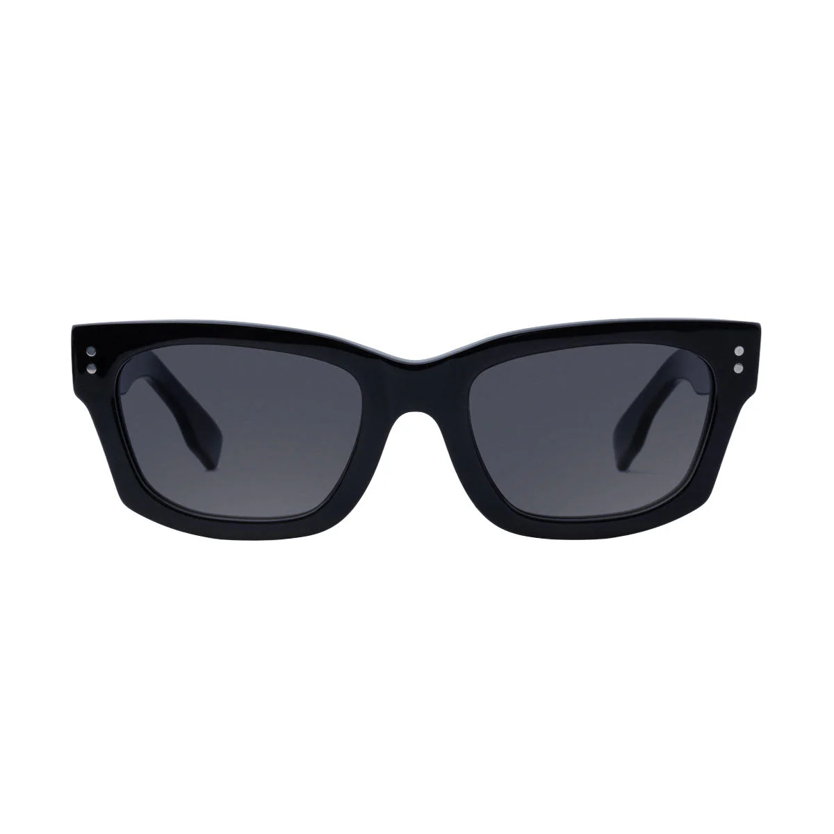 Decade Milton 60s Sunglasses - Gloss Black Acetate/Grey CR39 - Image 2