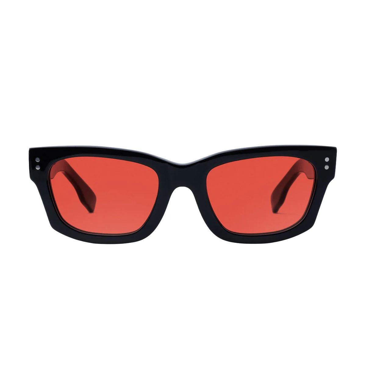 Decade Milton 60s Sunglasses - Gloss Black Acetate/Red CR39 - Image 2