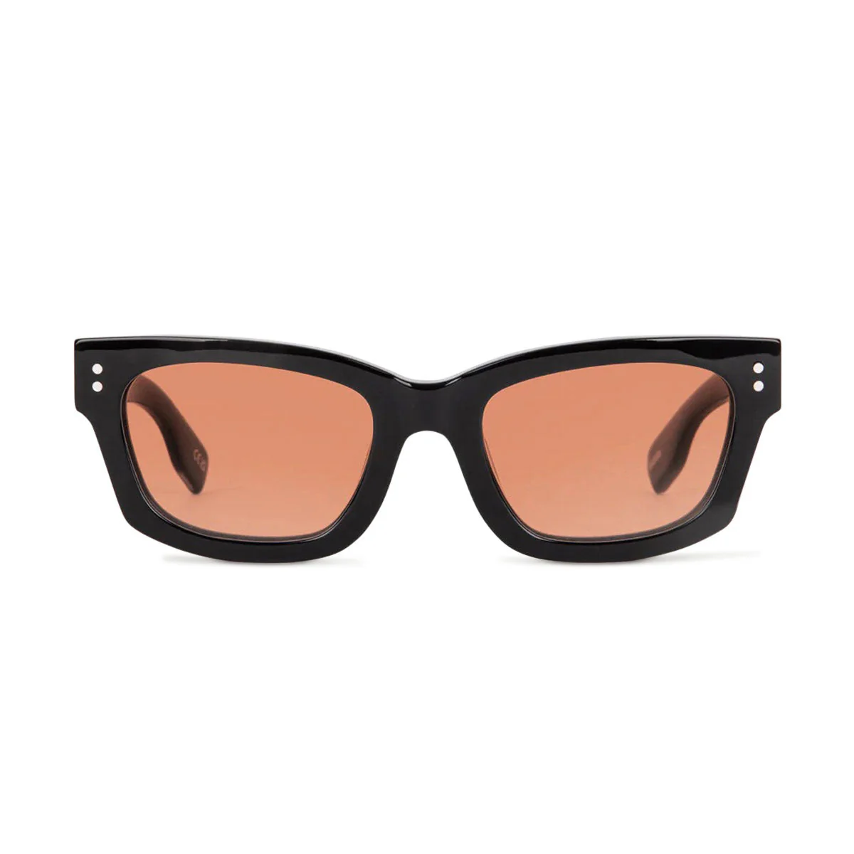 Decade Milton 60s Sunglasses - Gloss Black Acetate/Sunset CR-39 - Image 2
