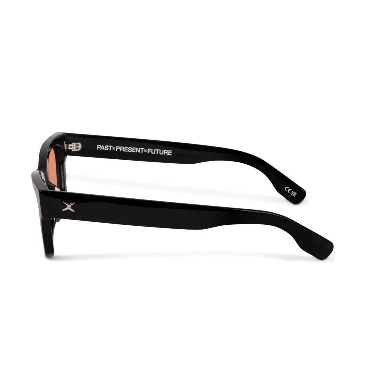 Decade Milton 60s Sunglasses - Gloss Black Acetate/Sunset CR-39 - Image 3