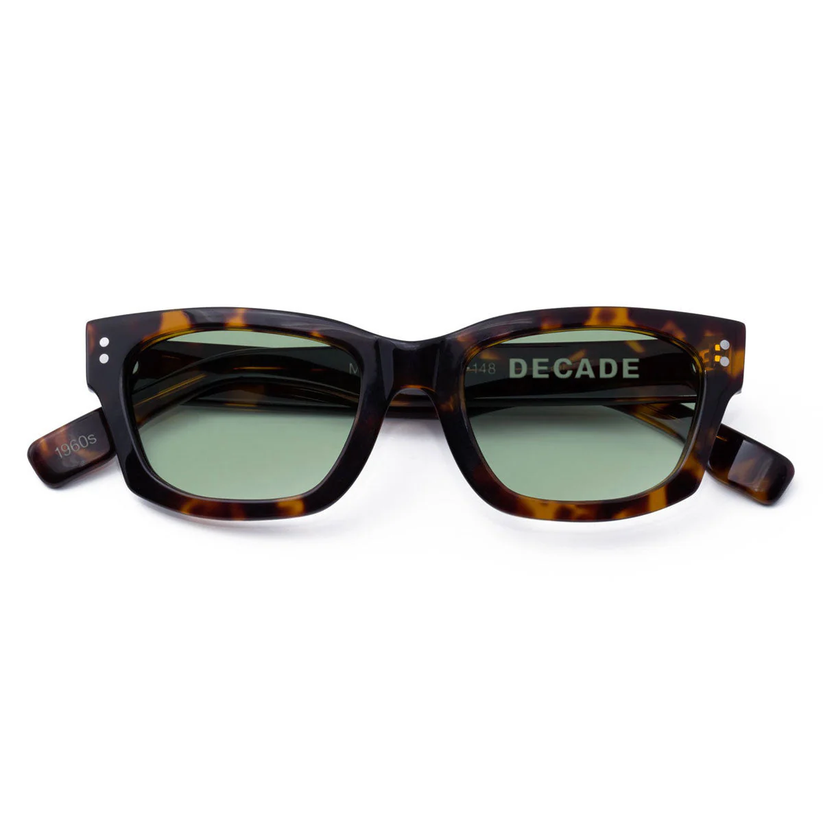Decade Milton 60s Sunglasses - Tortoise Acetate/Green CR39 - Image 4