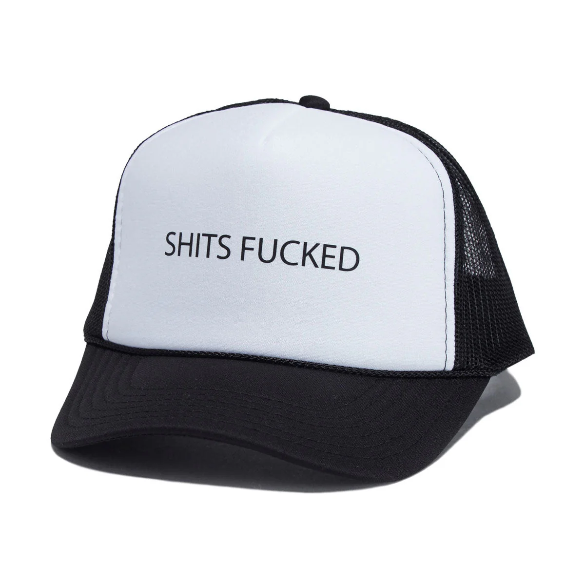 Designer Trash Shits Fucked Trucker Hat - White