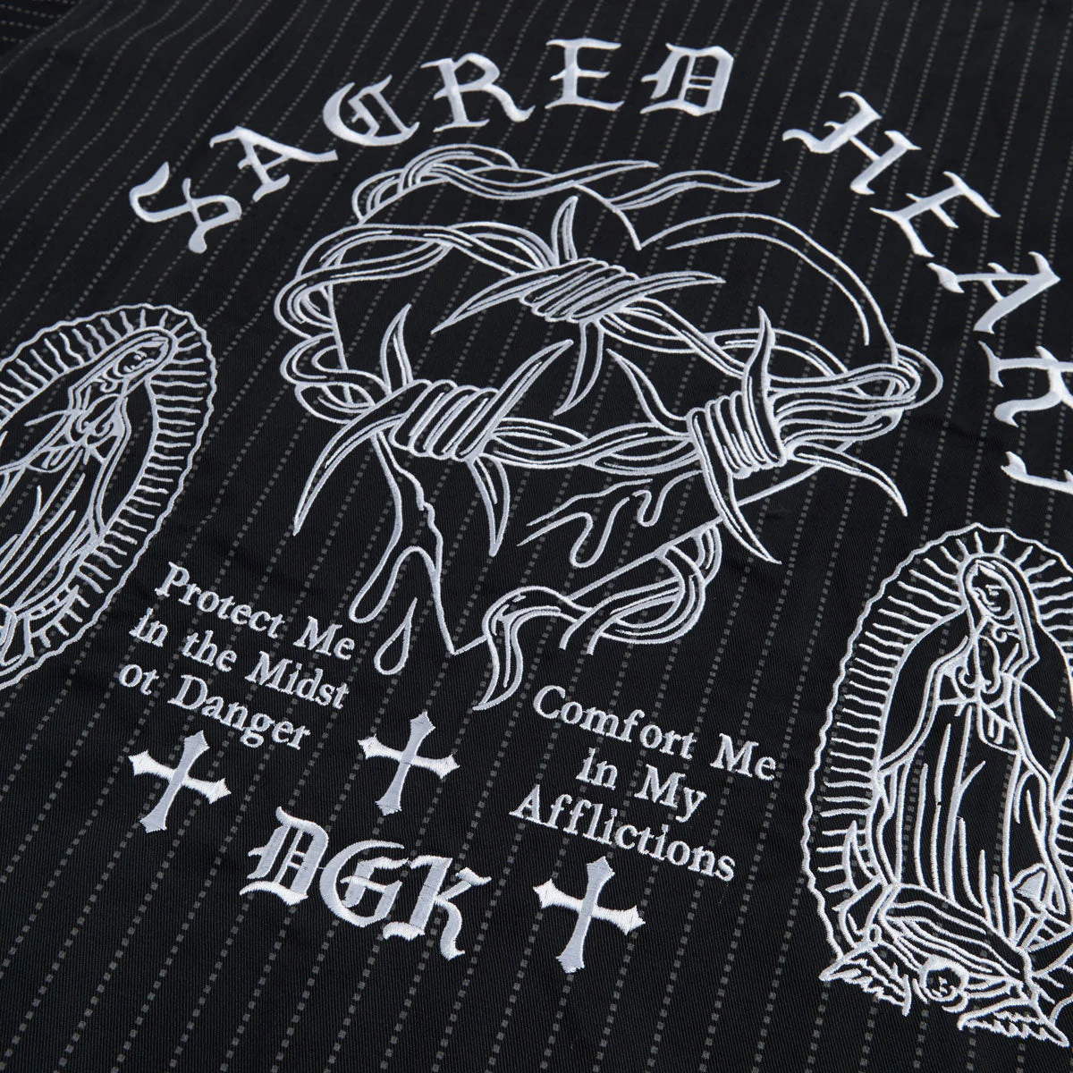 DGK Sagrado Work Shirt - Black Pinstripe - Image 3