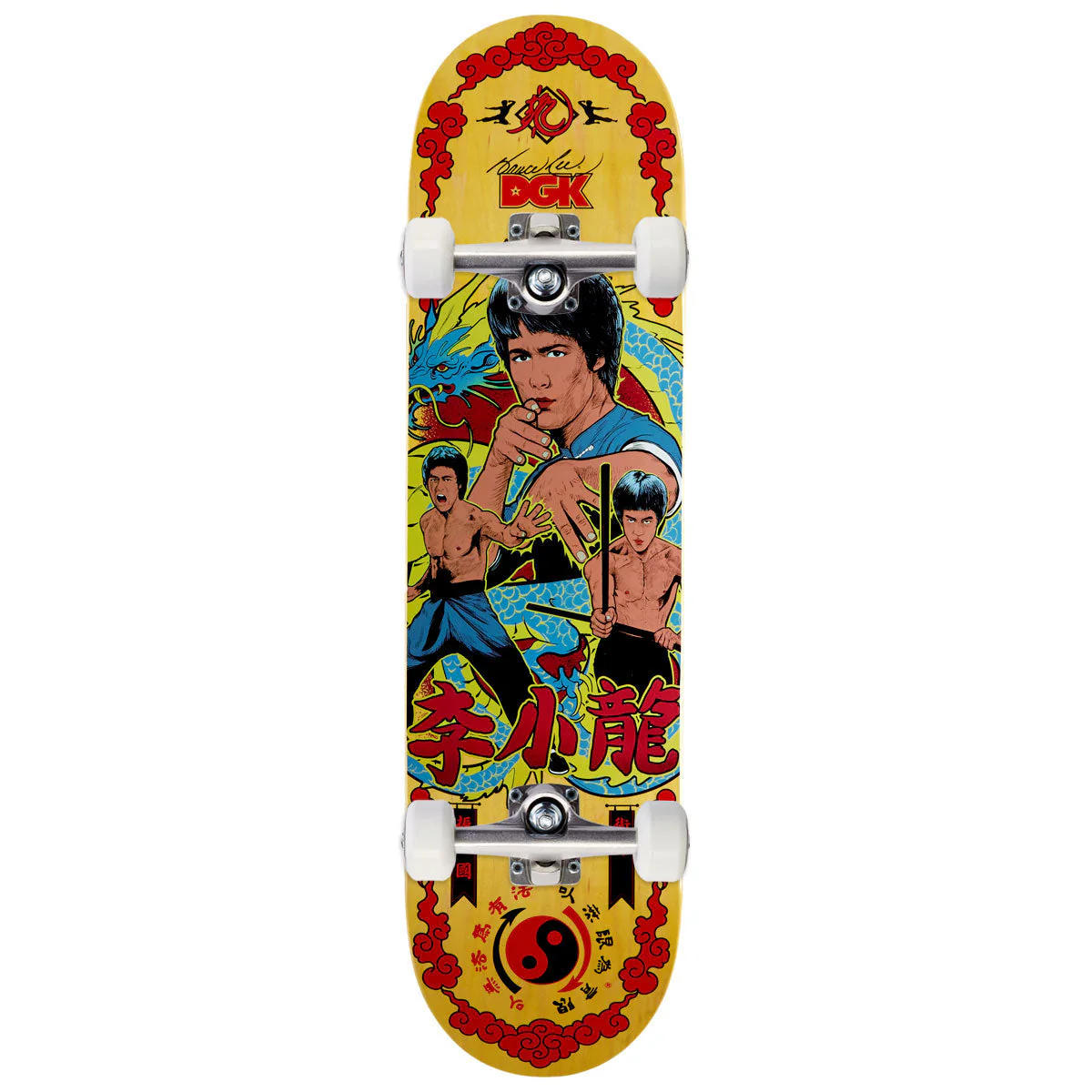 DGK x Bruce Lee Fury Skateboard Complete - Yellow - 8.10"
