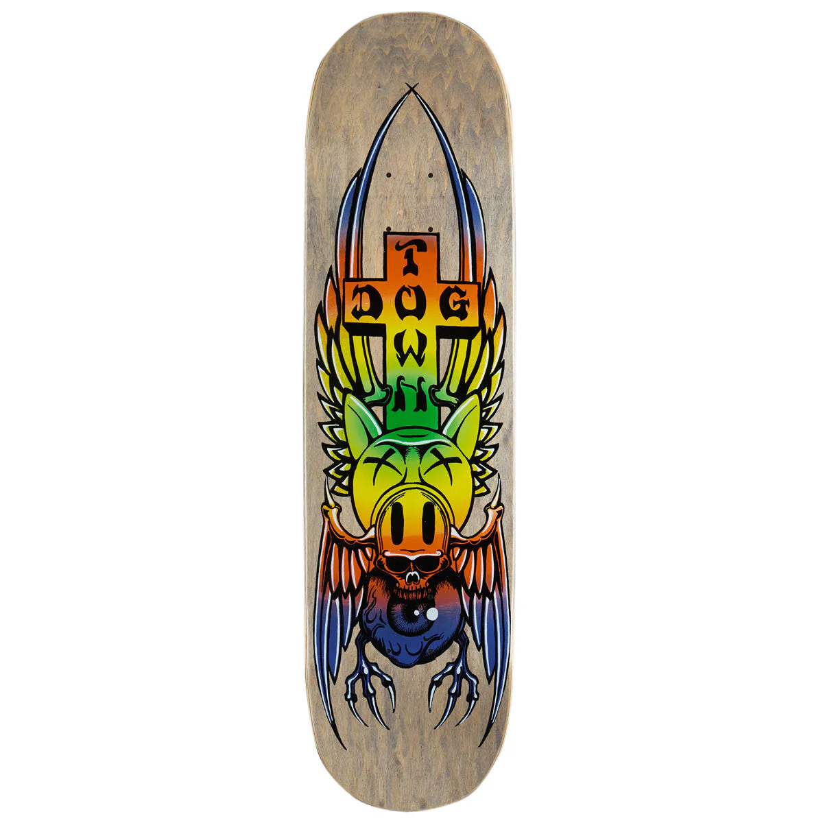 Dogtown Pig Skull Street Skateboard Deck - Black Stain - 8.25"