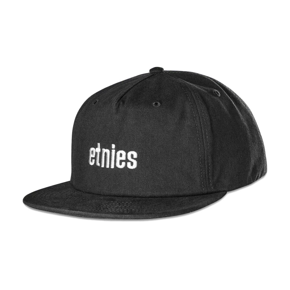 Etnies Icon Embroidery Snapback Hat - Black