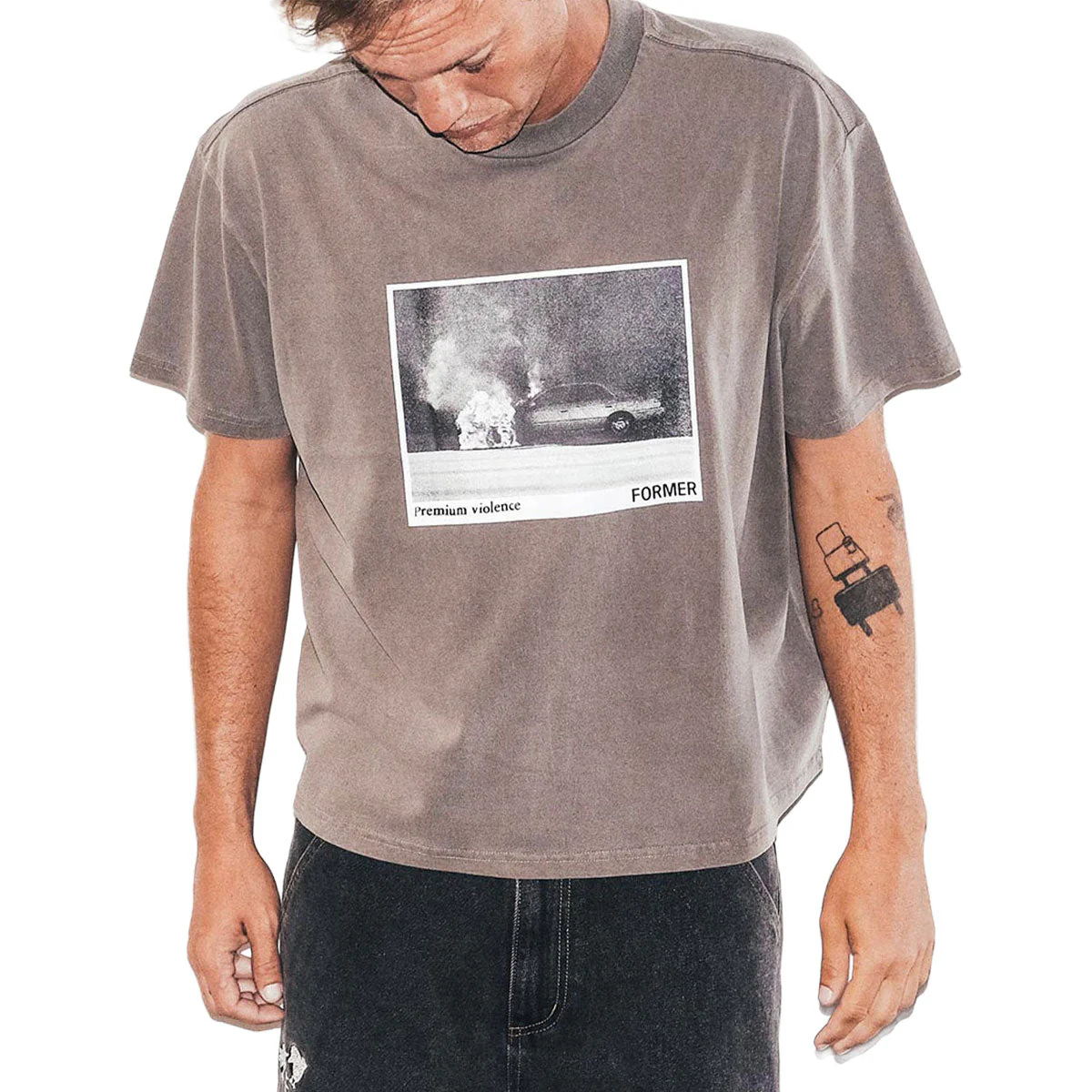 Former Ignite Boxy T-Shirt - Washed Brown - Image 2