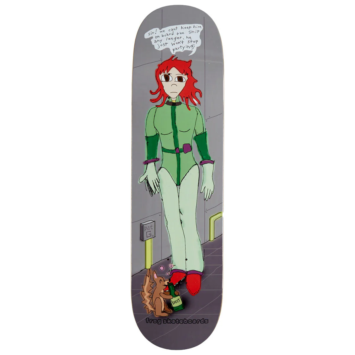 Frog Party Squirrel Pat G Skateboard Deck - 8.50"