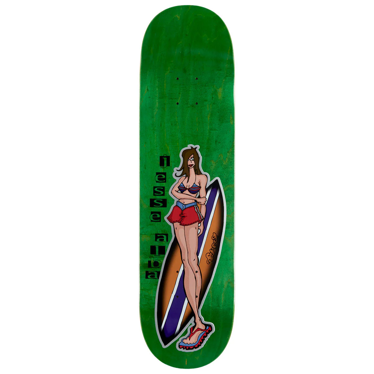 Frog Surfer Girl Jesse Alba Skateboard Deck - 8.50"