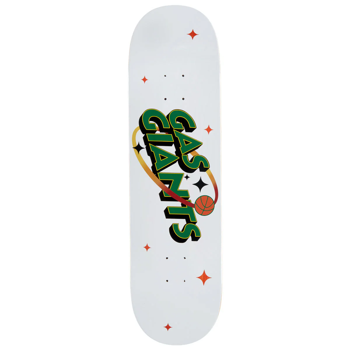Gas Giants Classic Logo Skateboard Deck - Green/White/Gold - 8.50"