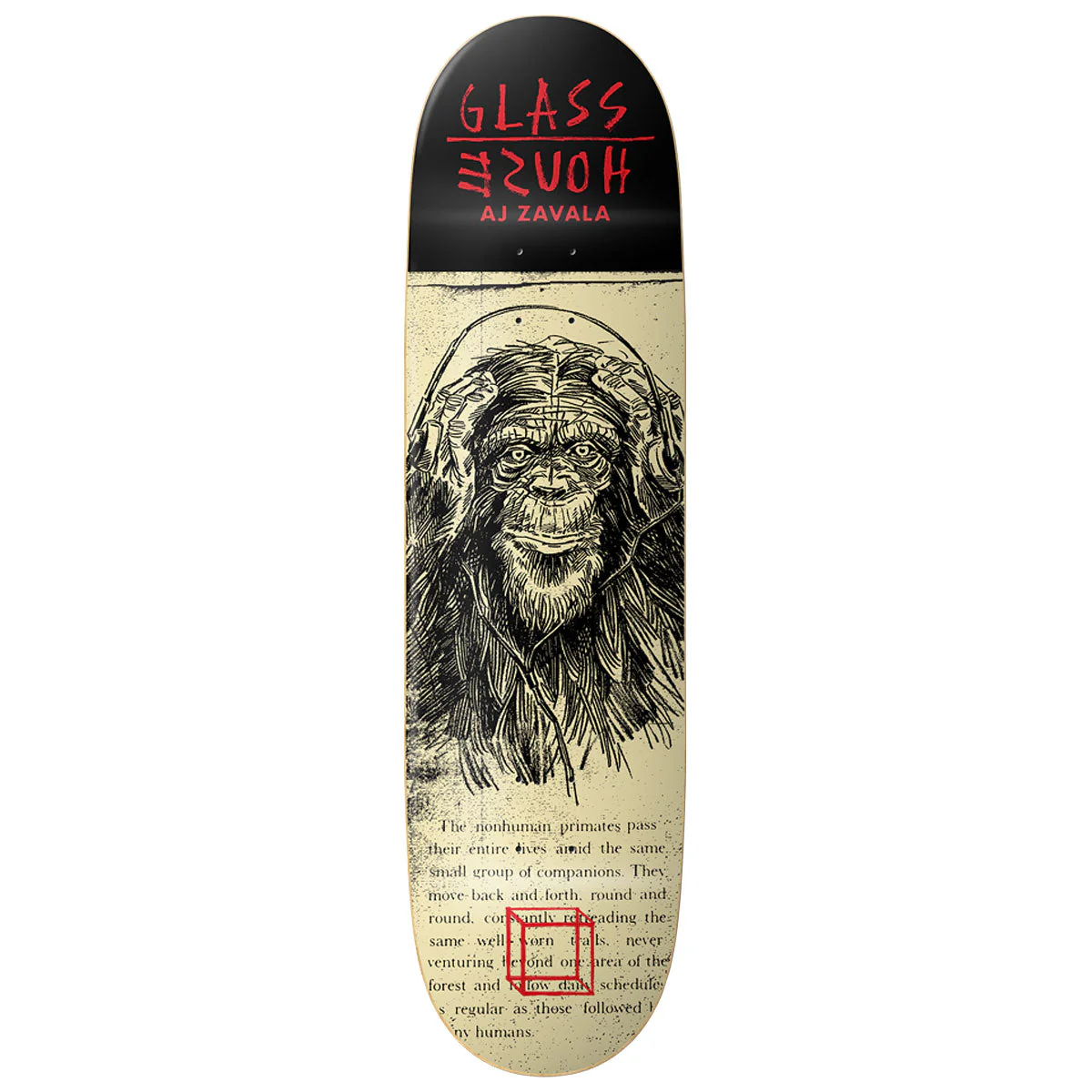 Glass House AJ Lavala Hear No Evil Skateboard Deck - 8.50"
