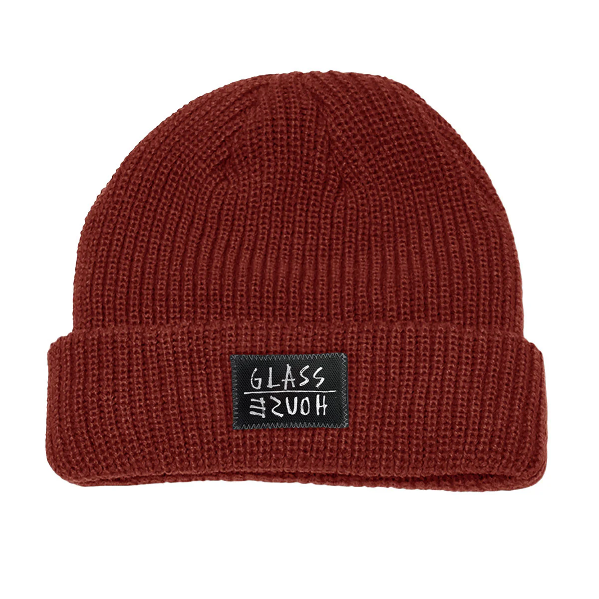 Glass House Memo Roll Up Beanie - Brick