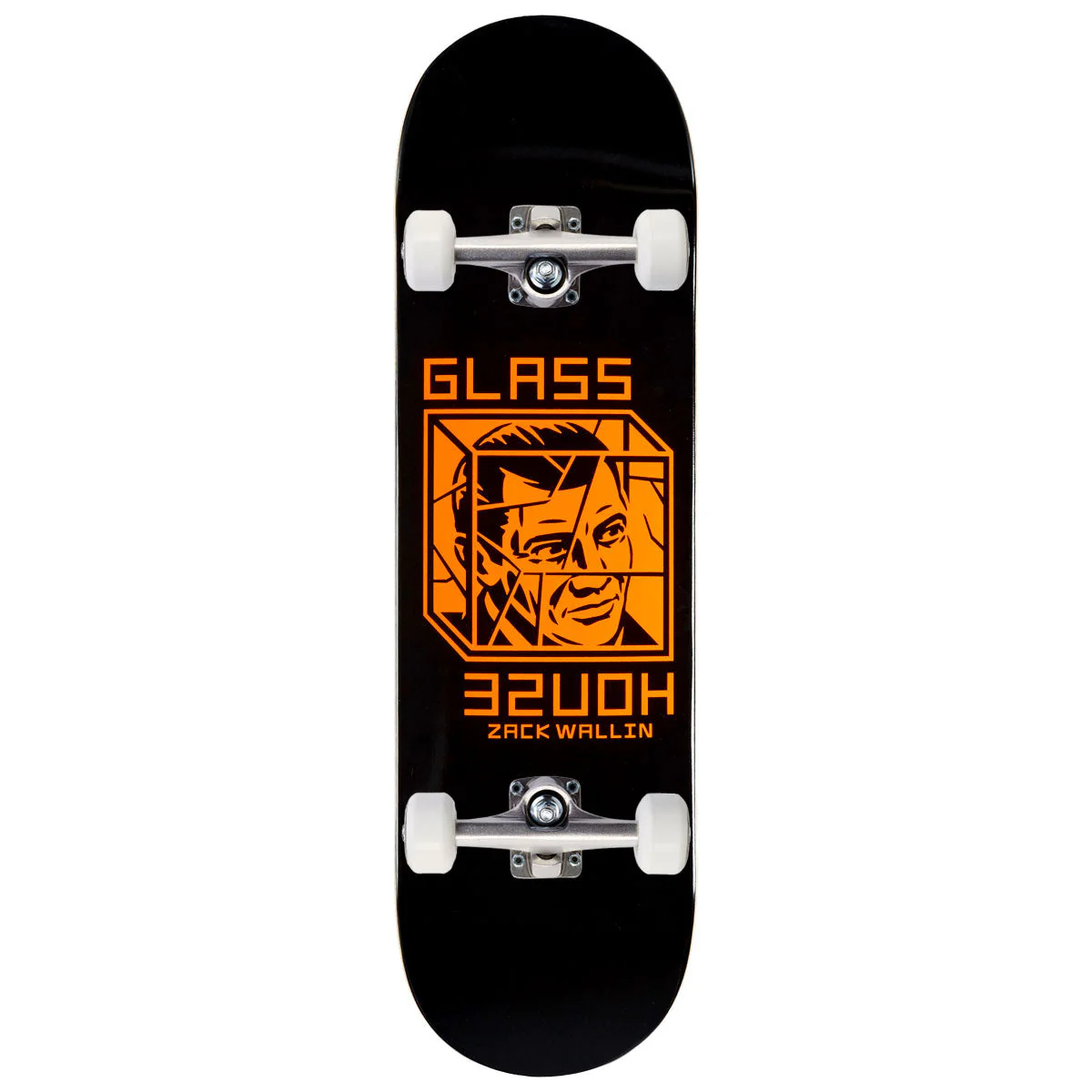 Glass House Wallin House Arrest Skateboard Complete - Flourescent Orange - 8.88"