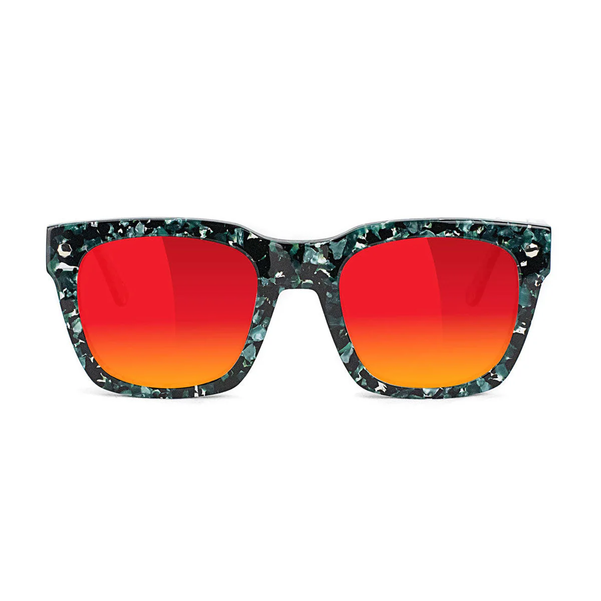 Glassy Walker Plus Sunglasses - Green Tortoise/Red Mirror - Image 2