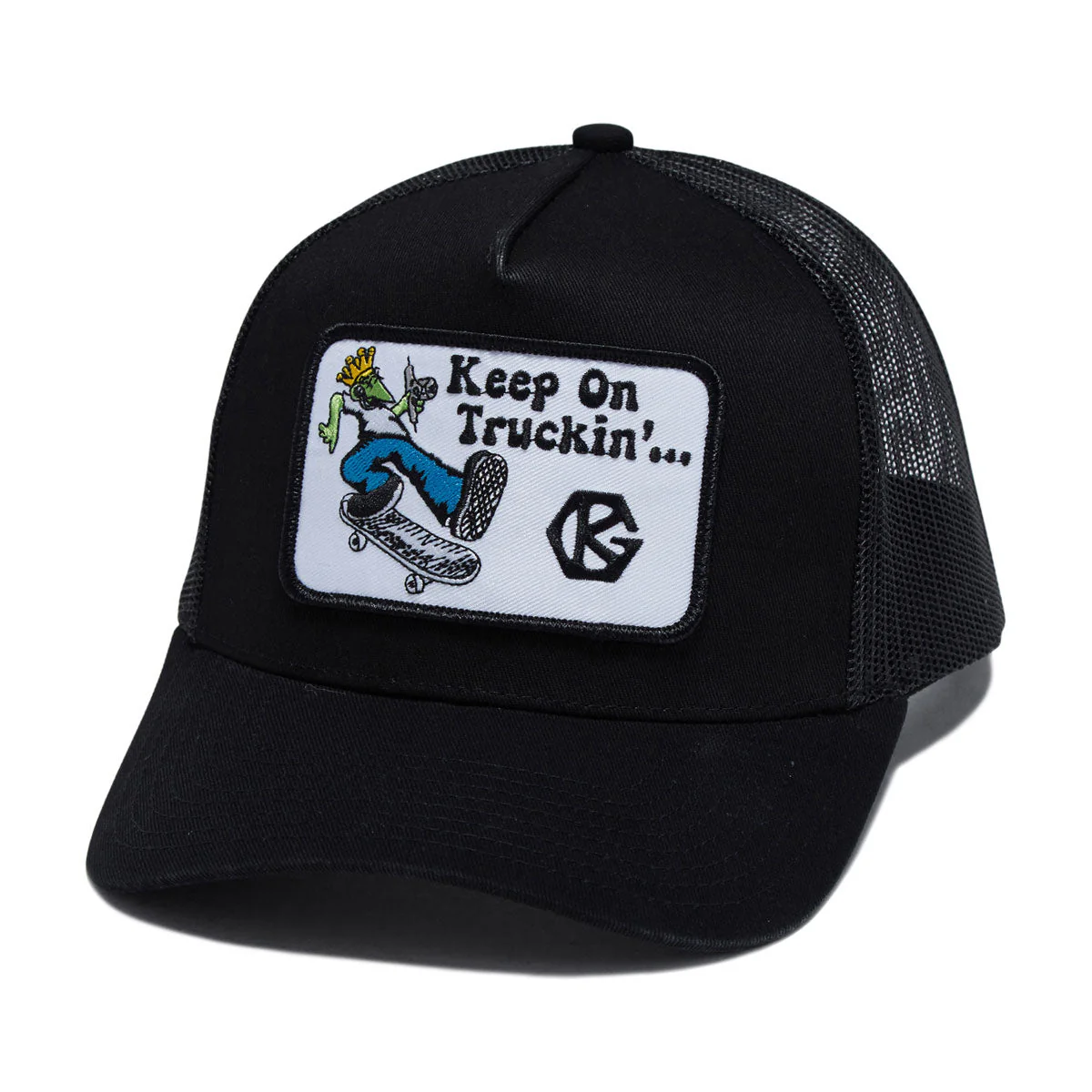 Grind King Keep On Truckin' Trucker Hat - Black