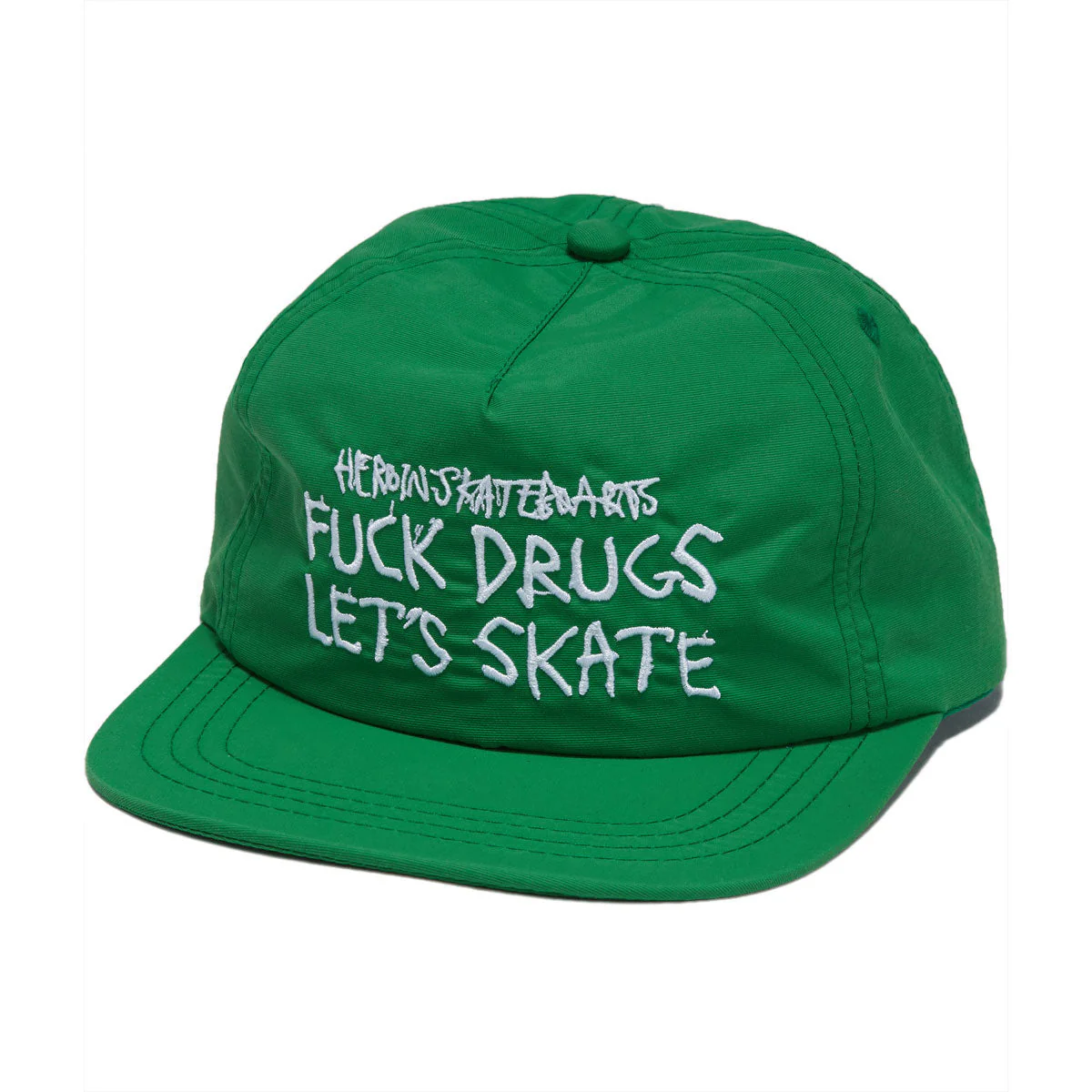 Heroin Fuck Drugs Snapback Hat - Green