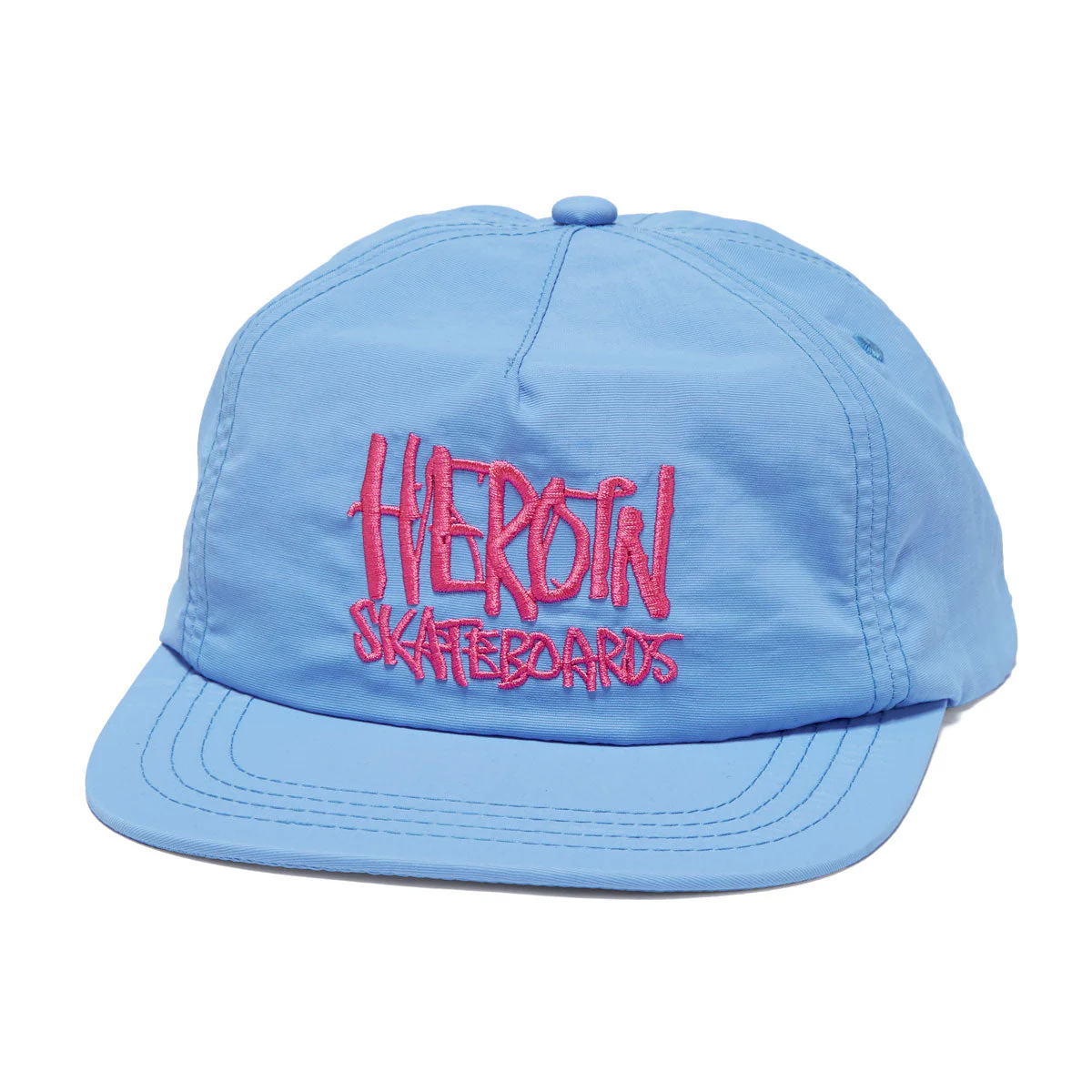 Heroin Script Nylon Snapback Hat - Blue/Pink