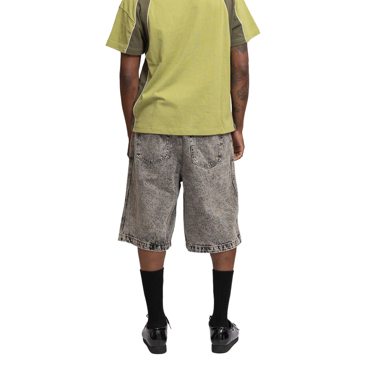 Hoddle Bermuda Shorts - Overdye Grey Denim - Image 4