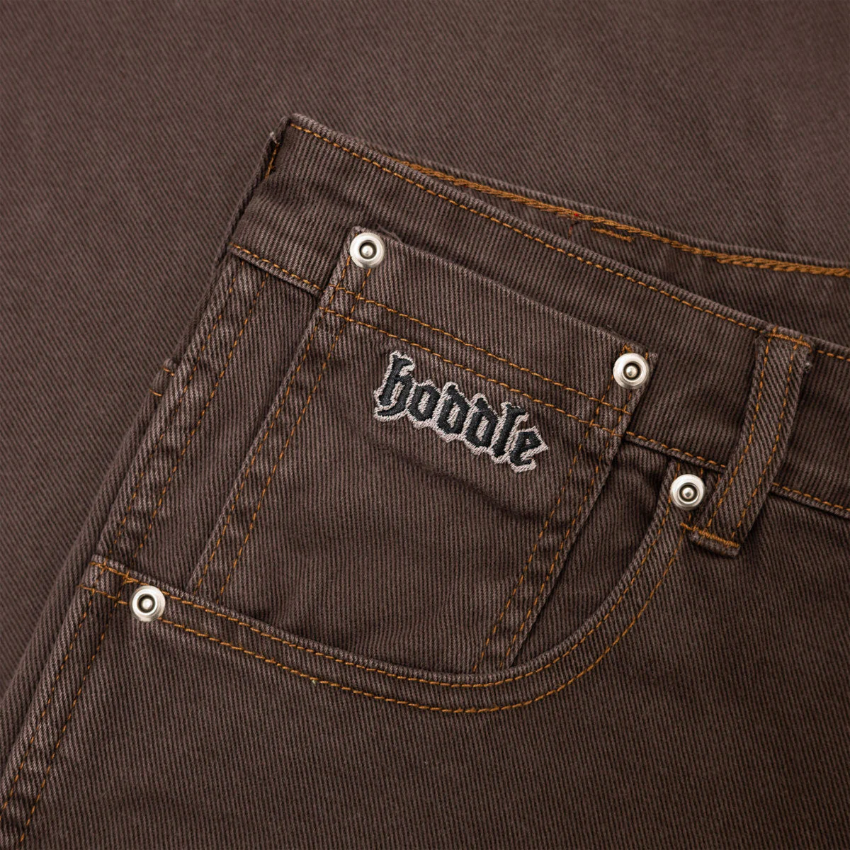 Hoddle Ranger Jeans - Brown Contrast Stitch - Image 3