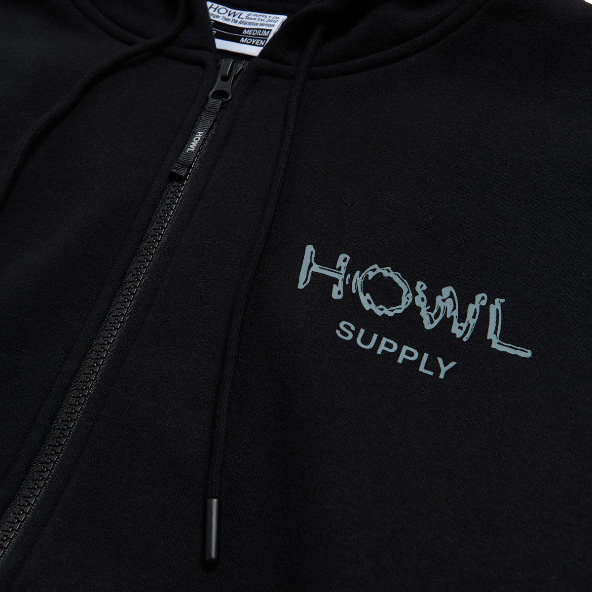 Howl DWR Zip Up Hoodie - Black - Image 2