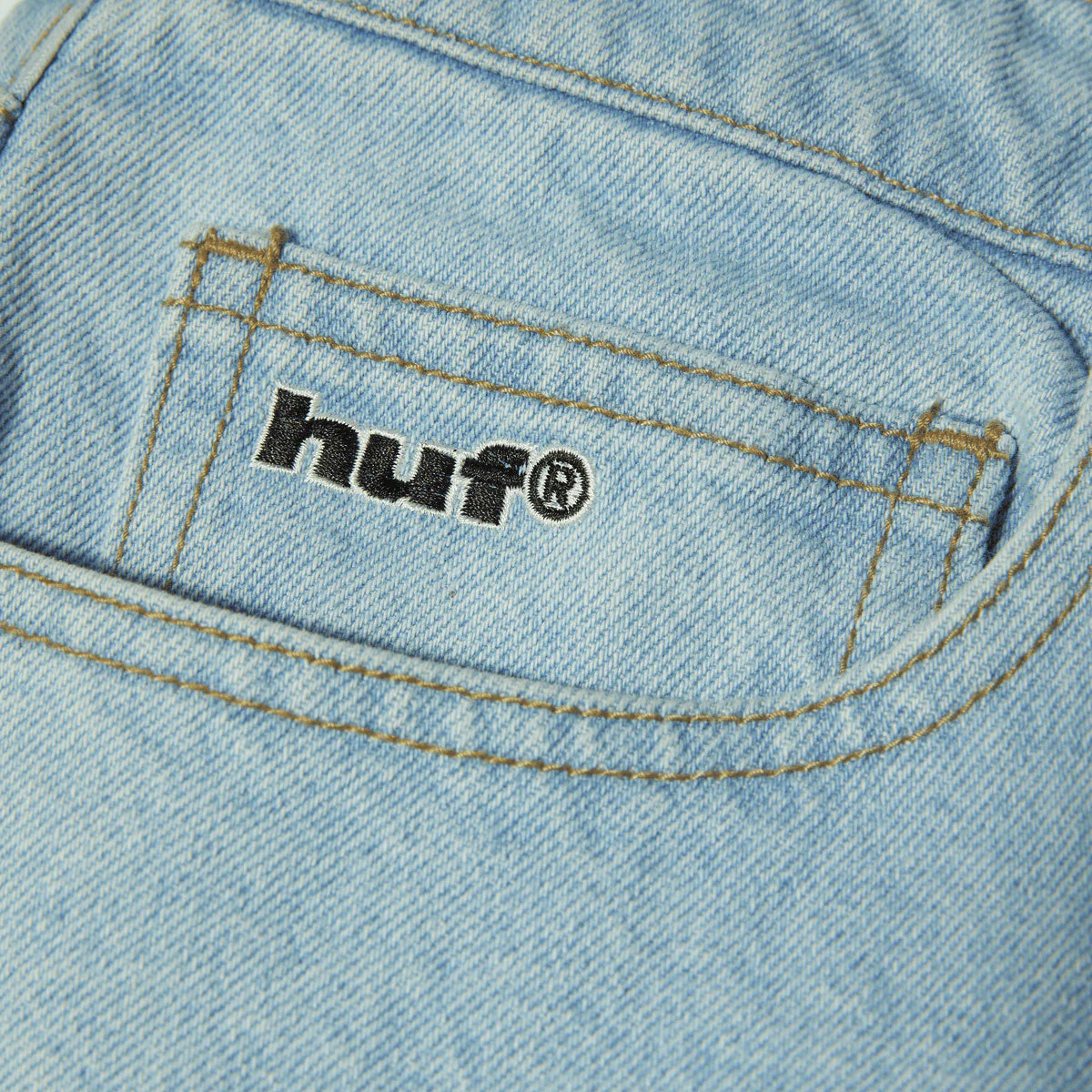 HUF Basic Ass Jeans - Washed Light Blue - Image 5