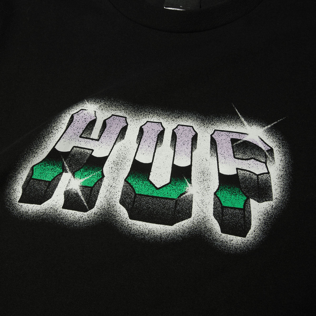 HUF Chrome Grit T-Shirt - Black - Image 2