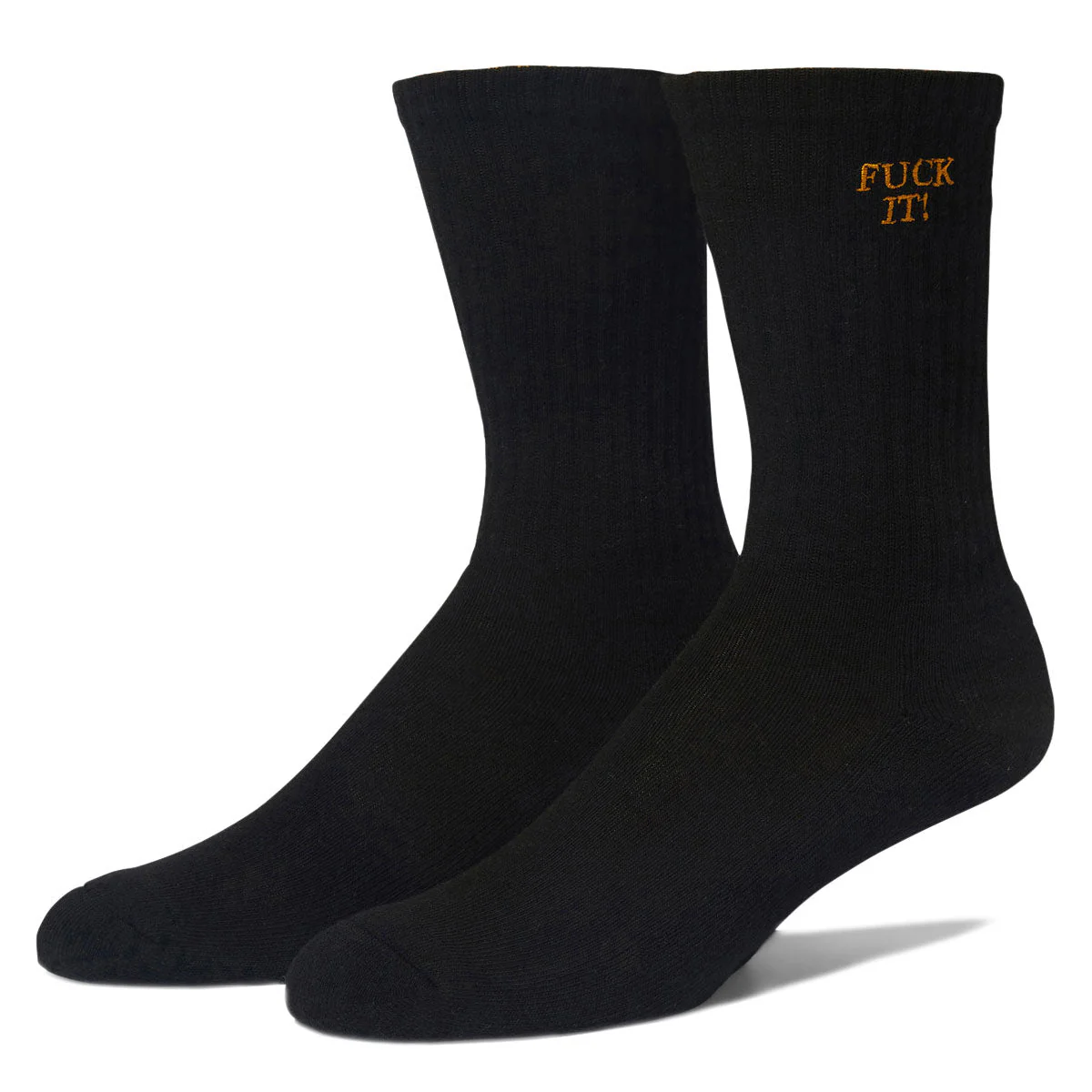 HUF Fuck It Embroidered Socks - Black/Gold
