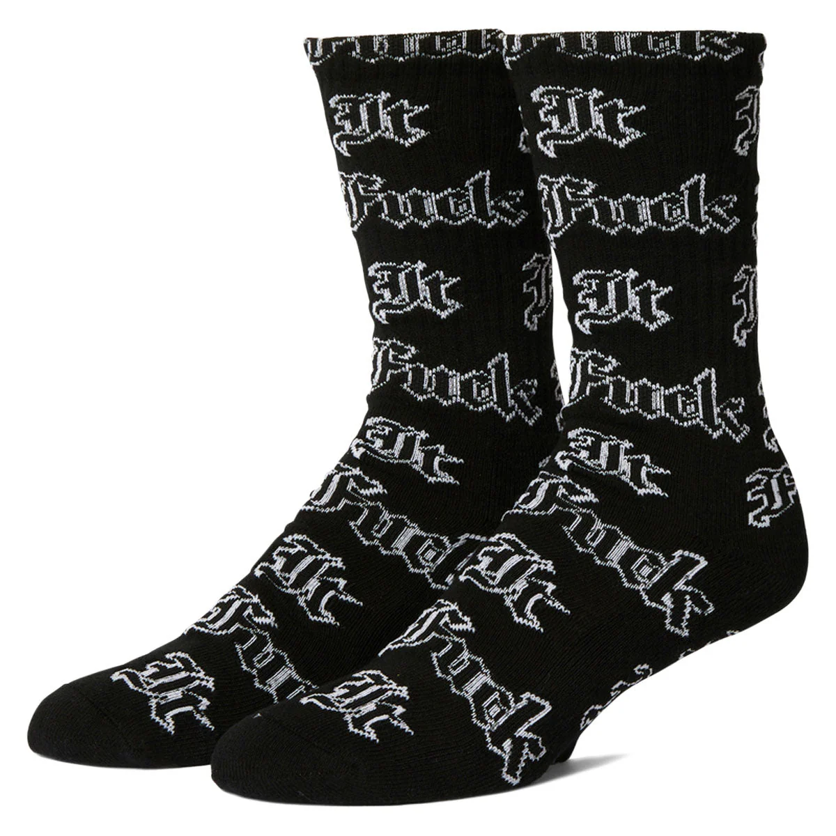 HUF Fuck It Old English Socks - Black