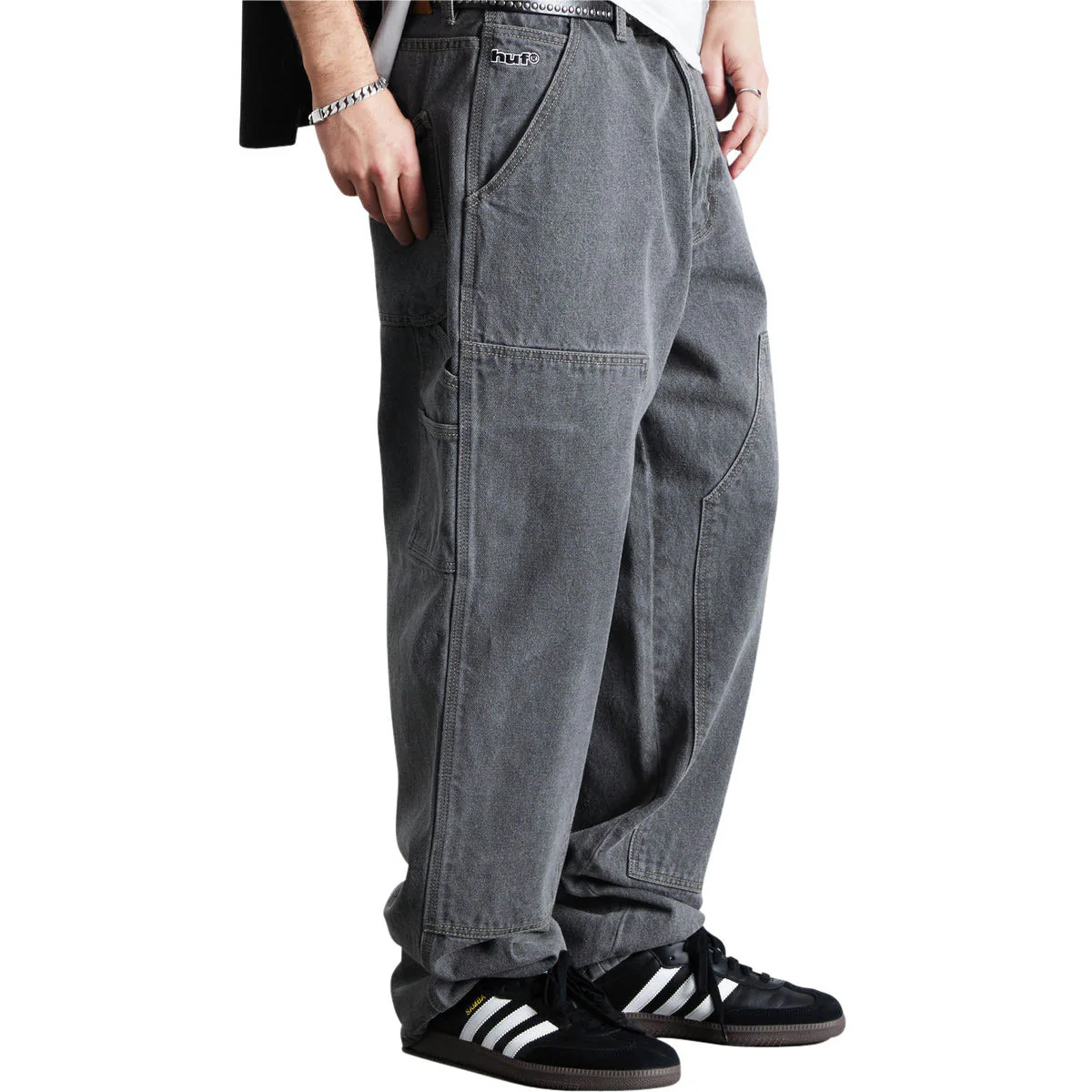 HUF Kinda Loose Double Knee Jeans - Frost Gray - Image 4