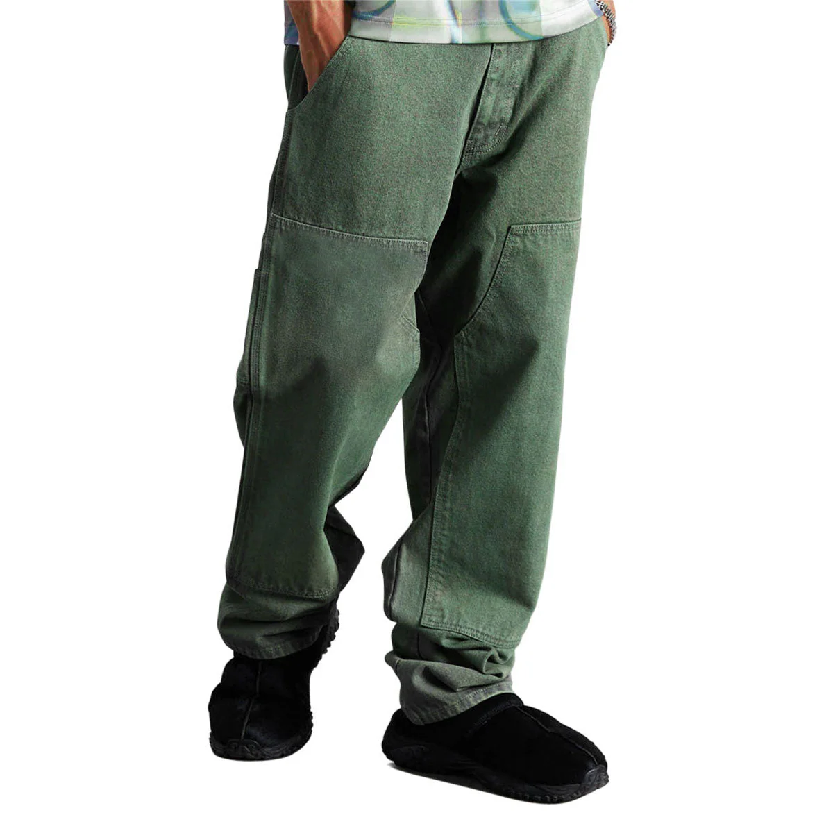 HUF Kinda Loose Double Knee Jeans - Mist Green - Image 4