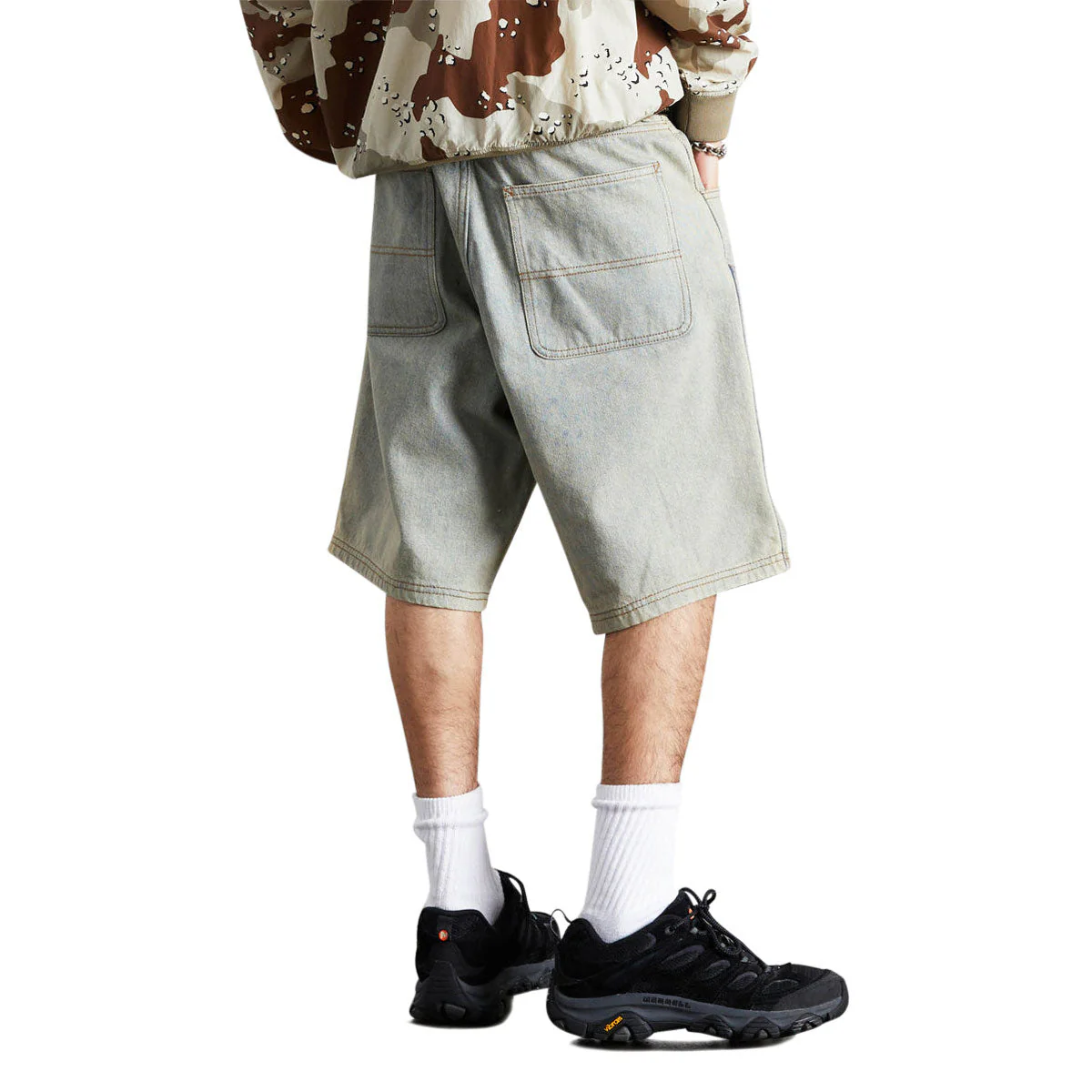 HUF Kinda Loose Double Knee Shorts - Light Indigo - Image 4