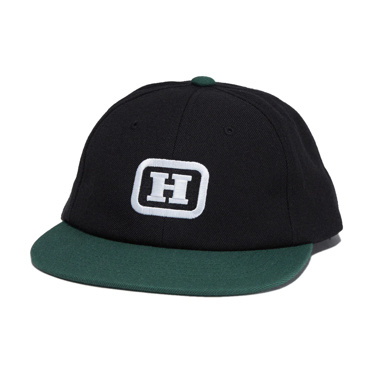 HUF Serif H 6 Panel Snapback Hat - Black