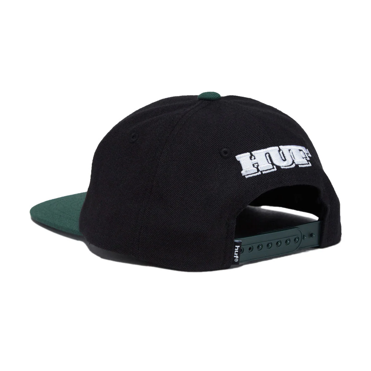 HUF Serif H 6 Panel Snapback Hat - Black - Image 2