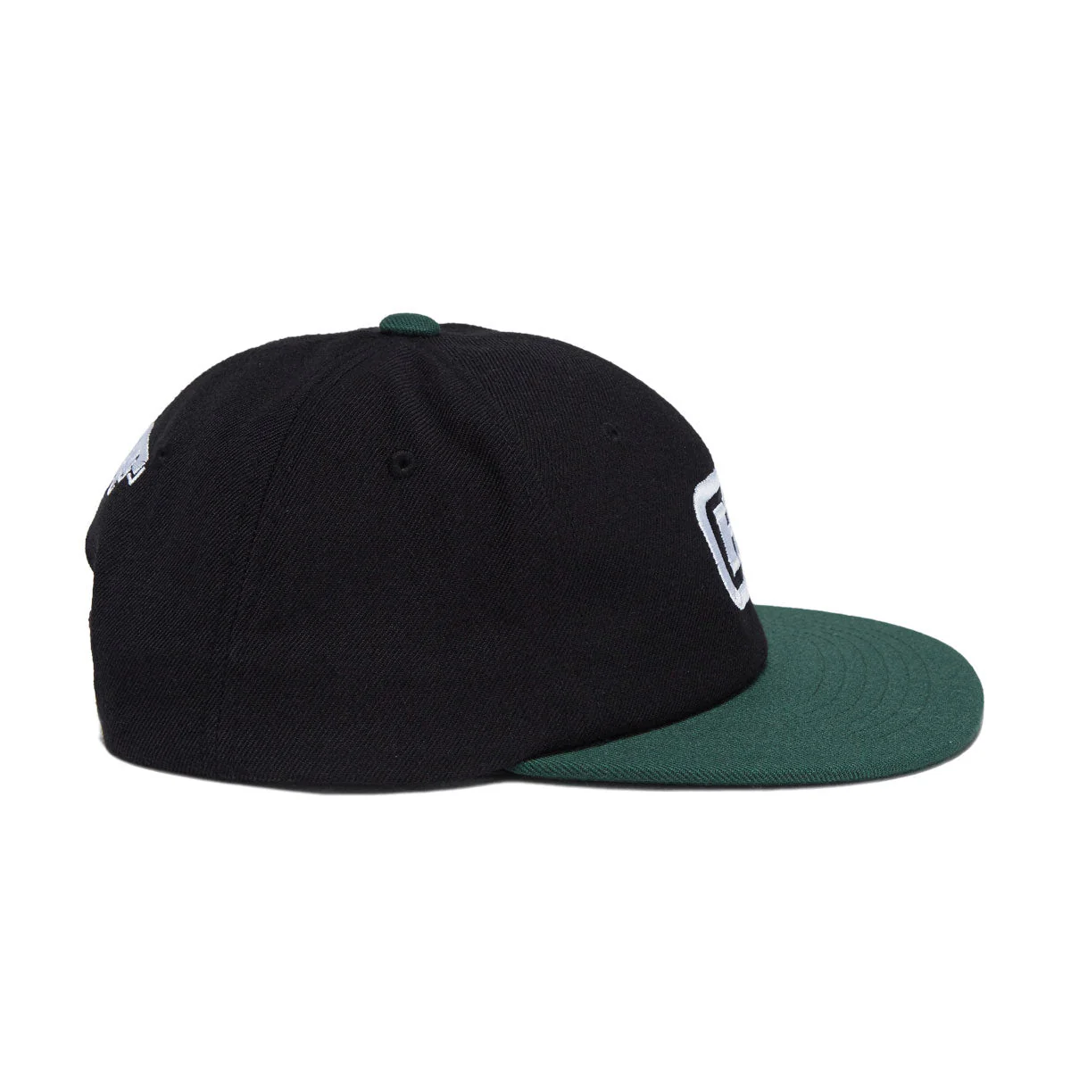 HUF Serif H 6 Panel Snapback Hat - Black - Image 4