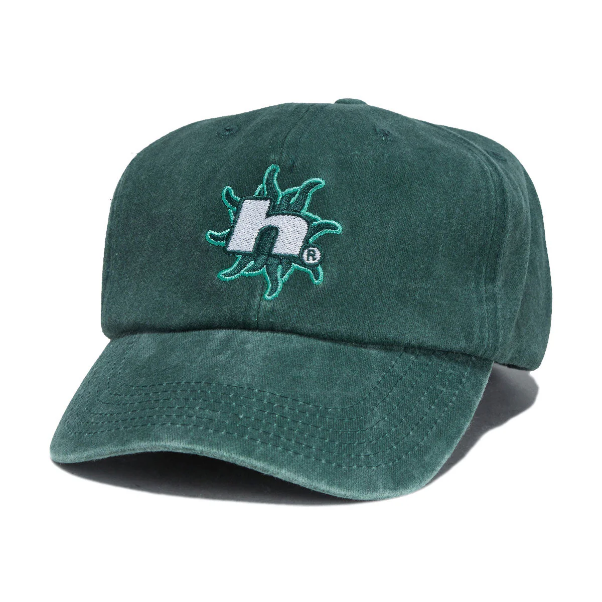 HUF Sol Denim 6 Panel CV Washed Hat - Forest Green