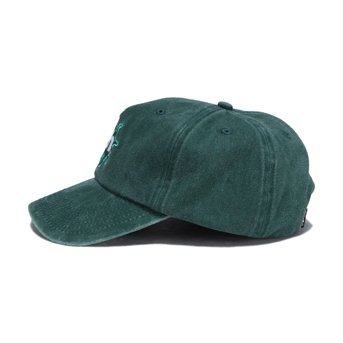 HUF Sol Denim 6 Panel CV Washed Hat - Forest Green - Image 3