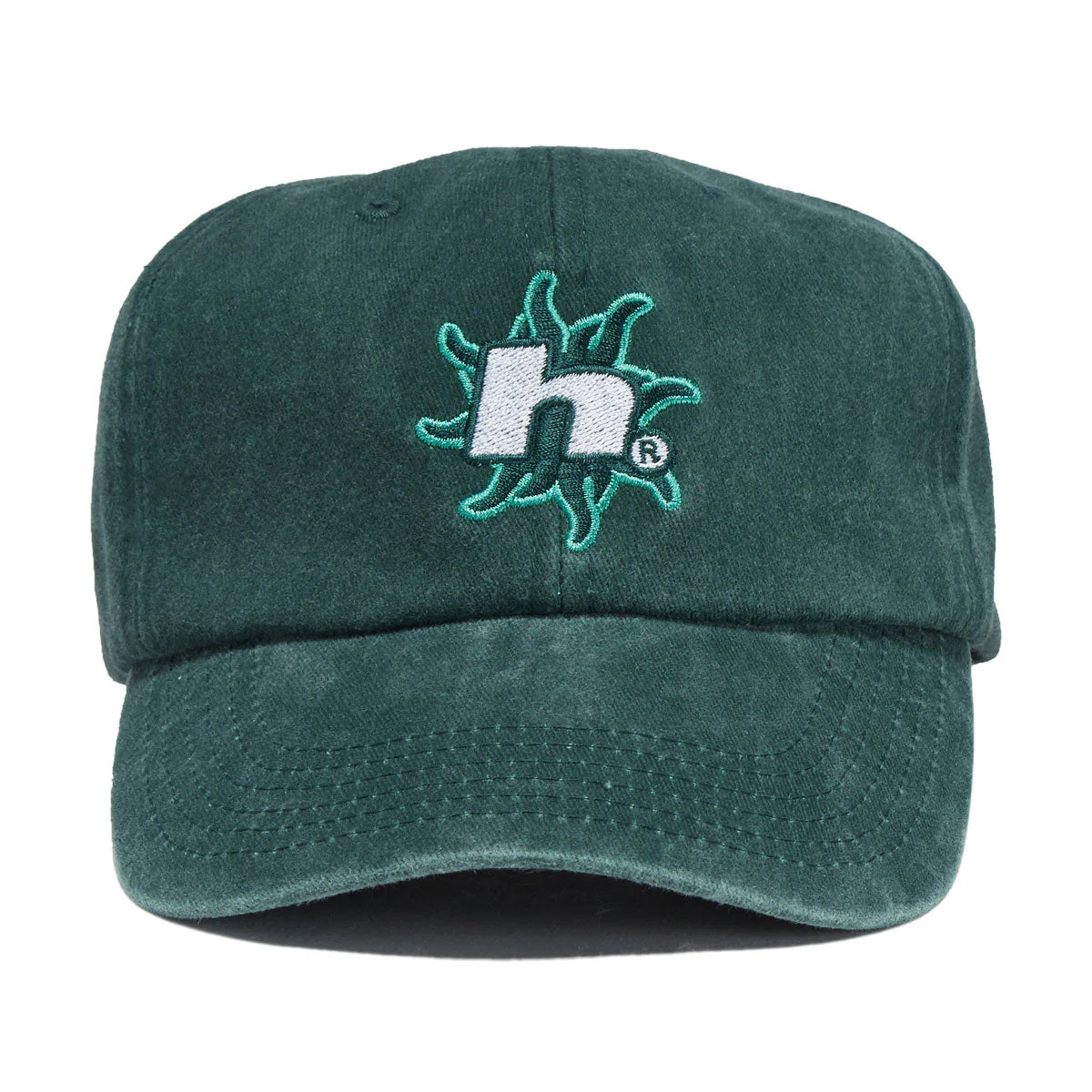 HUF Sol Denim 6 Panel CV Washed Hat - Forest Green - Image 5