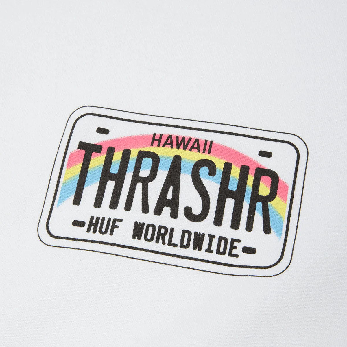HUF x Thrasher License Plate T-Shirt - White - Image 2